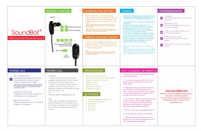 Página 1 del manual Manual de usuario SoundBot SB550