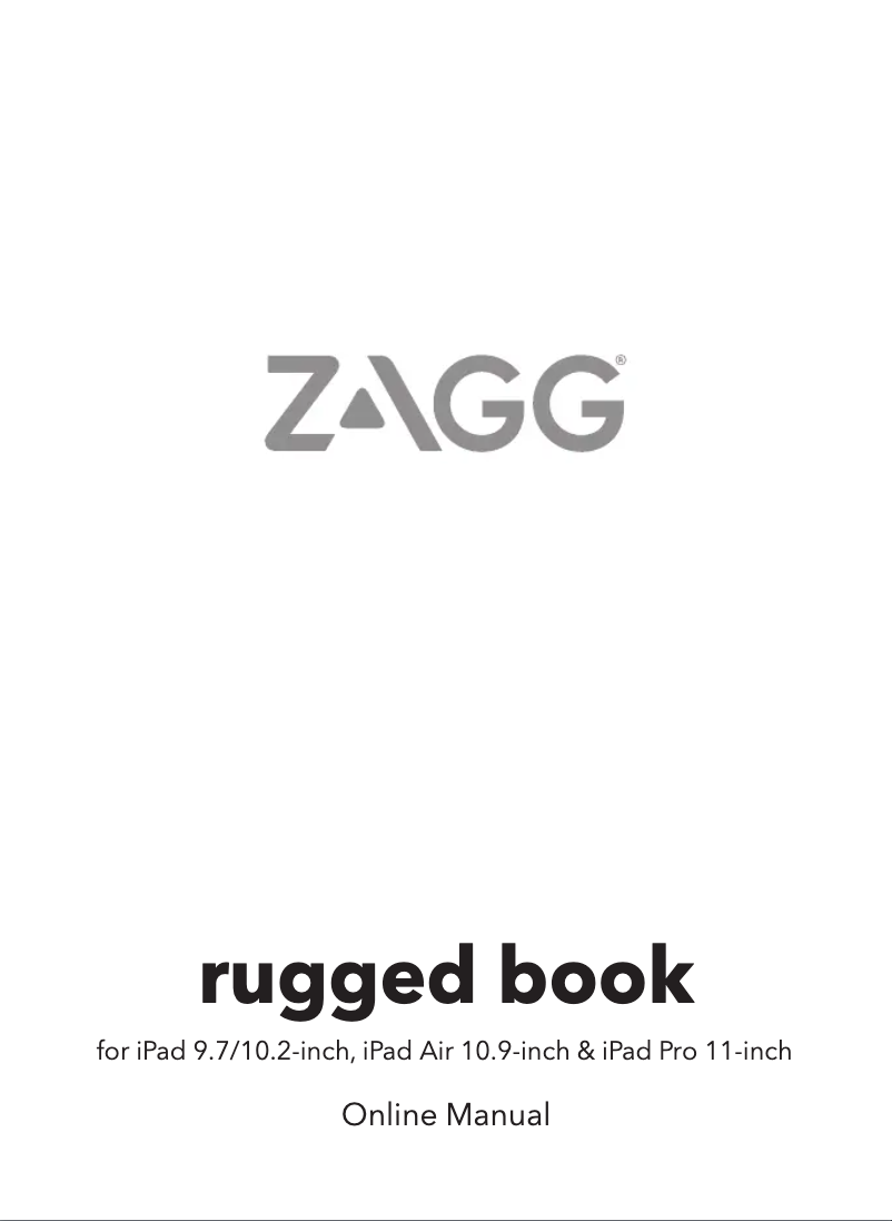 Page 1 de la notice Manuel utilisateur Zagg Rugged Book