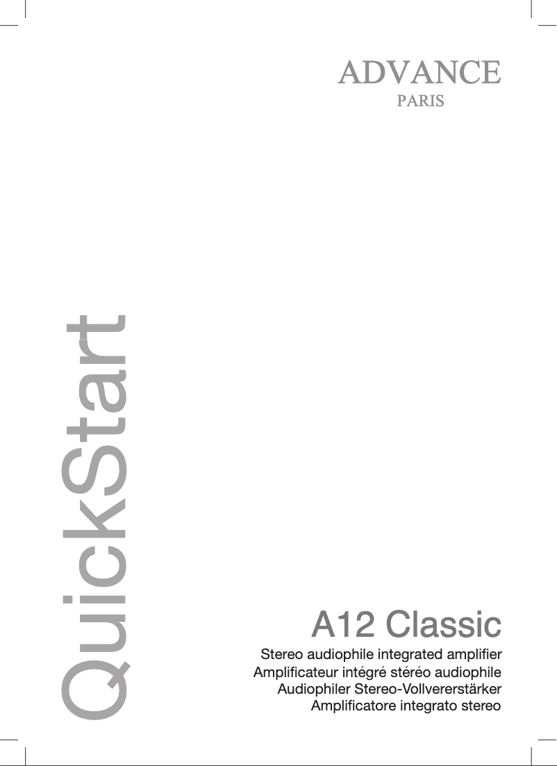 Page n°1 - Manuel utilisateur Advance A12 Classic