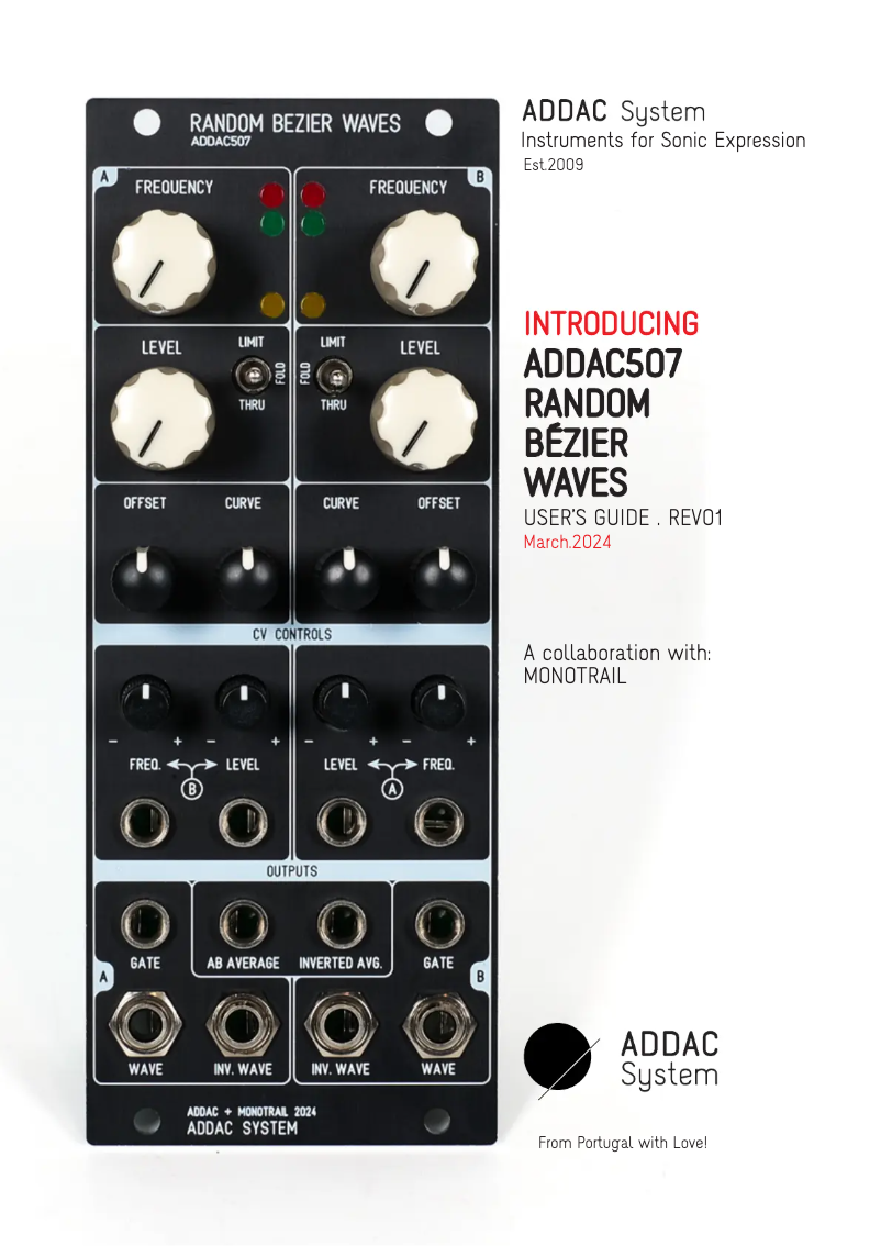 Page n°1 - Manuel utilisateur ADDAC System ADDAC507