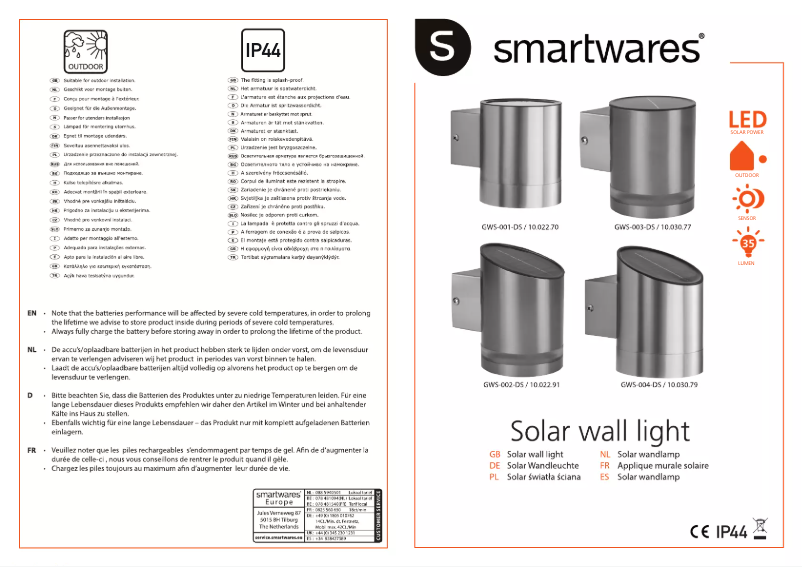 Image de la première page du manuel de l'appareil GWS-002-DS