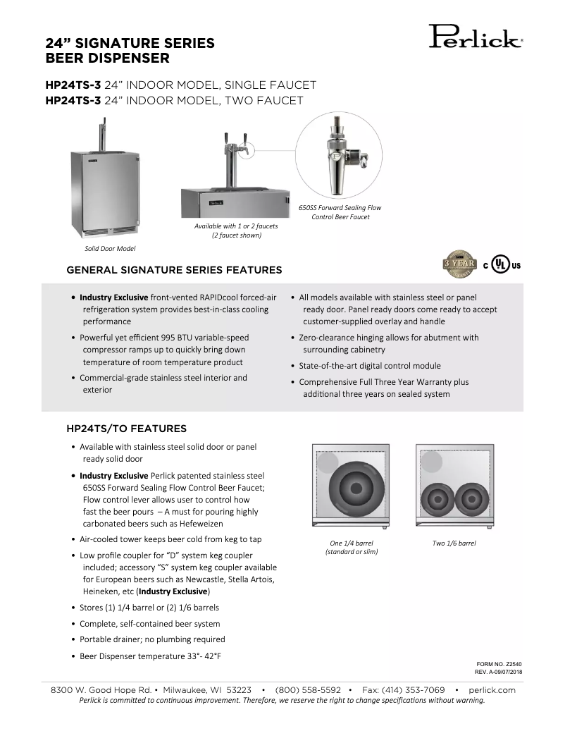 Image de la première page du manuel de l'appareil Signature Series HP24TO-3-1L1
