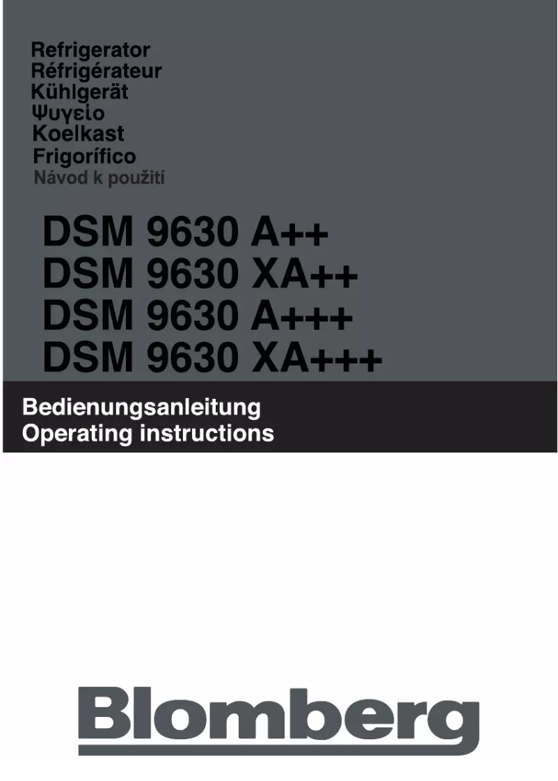 Page n°1 - Manuel utilisateur Blomberg DSM 9630 XA