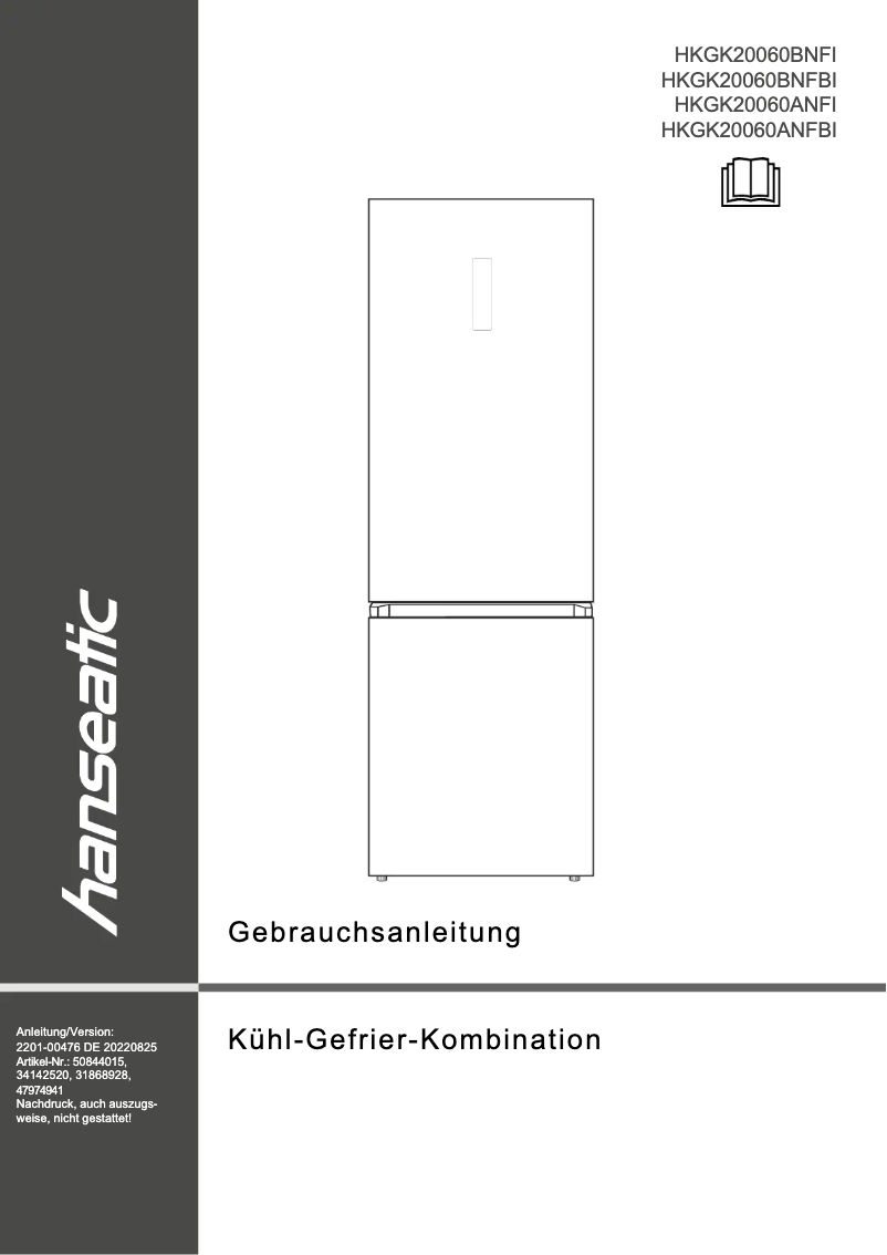 Imagen de la primera página del manual del dispositivo HKGK20060ANFI