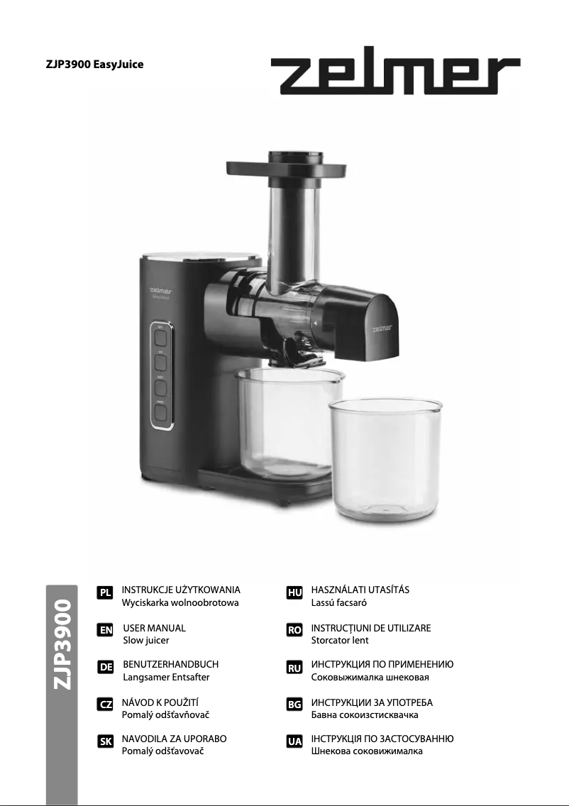 Page 1 of the manual User Manual Zelmer EasyJuice ZJP3900