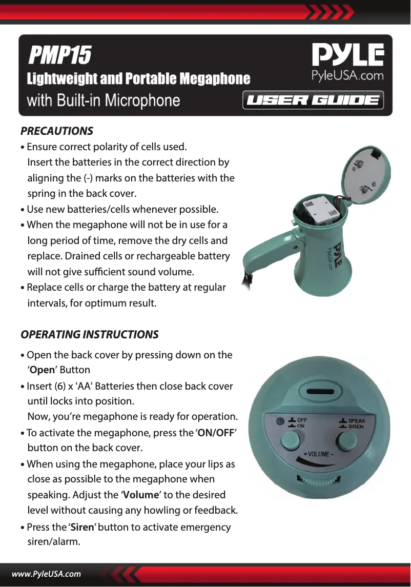 Page 1 of the manual User Manual Pyle PMP15