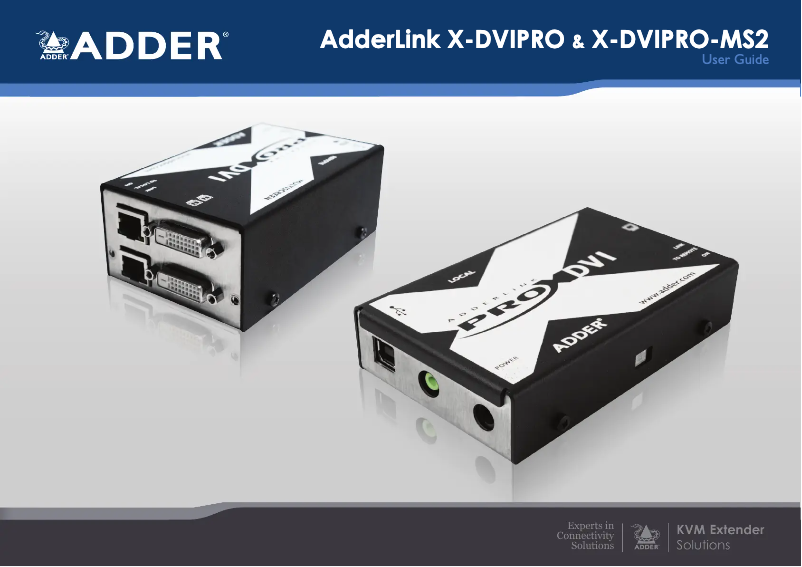 Página 1 del manual Manual de usuario Adder AdderLink X-DVI PRO