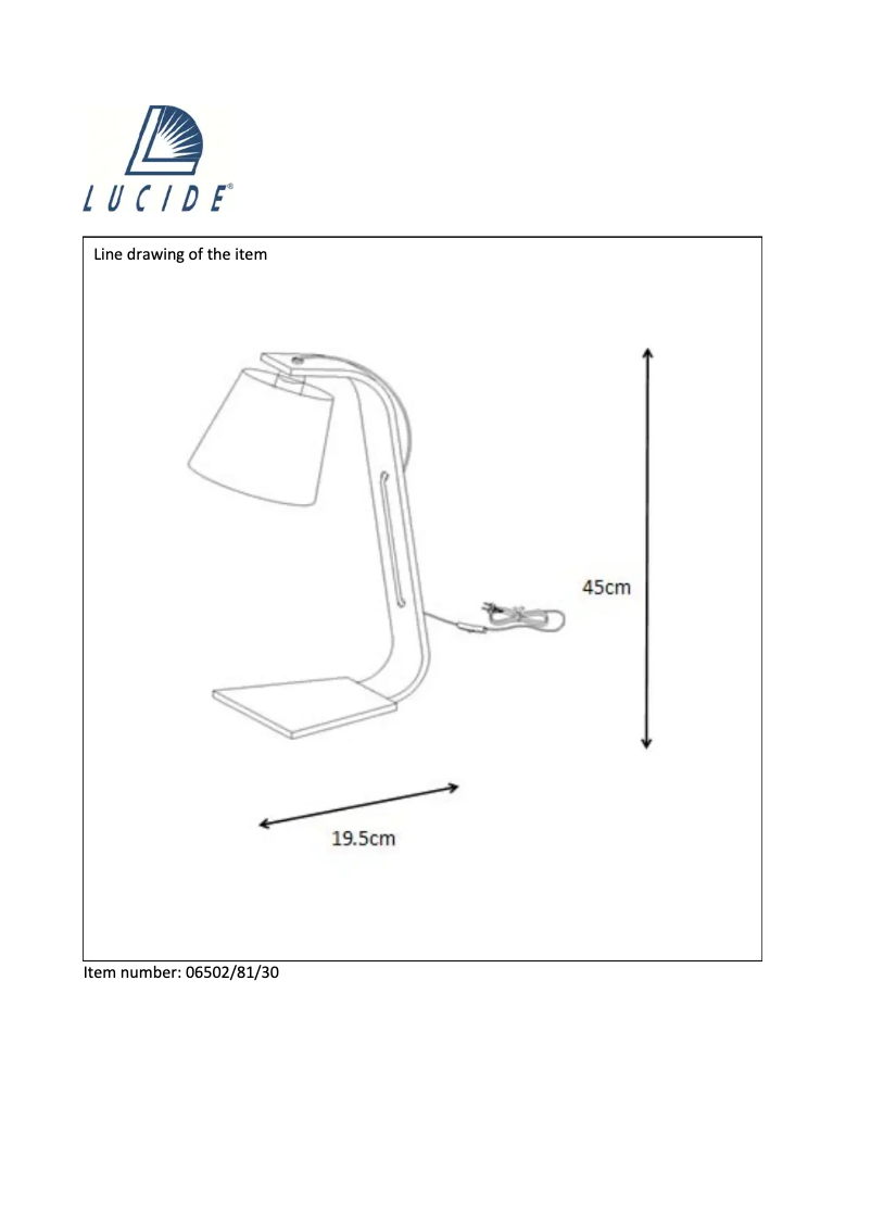 Page 1 de la notice Manuel utilisateur Lucide Nordic 06502/81/30