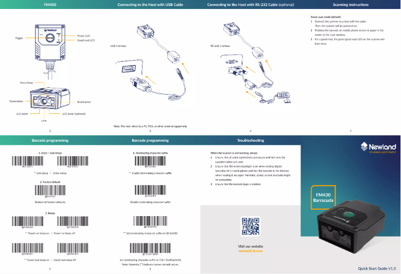 Imagen de la primera página del manual del dispositivo Barracuda FM430