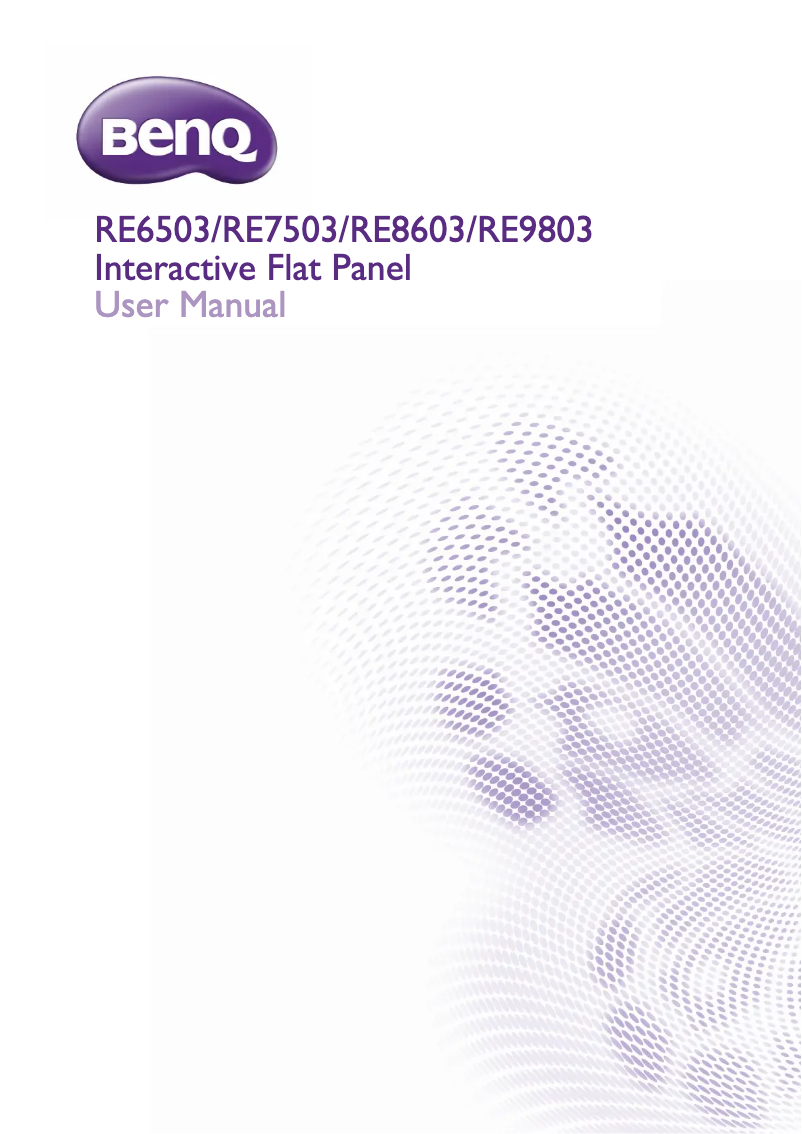 Image de la première page du manuel de l'appareil RE8603