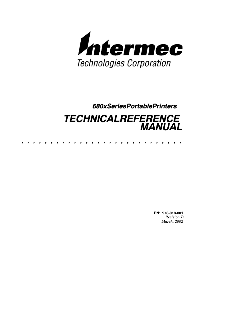 Page n°1 - Manuel utilisateur Intermec 681T