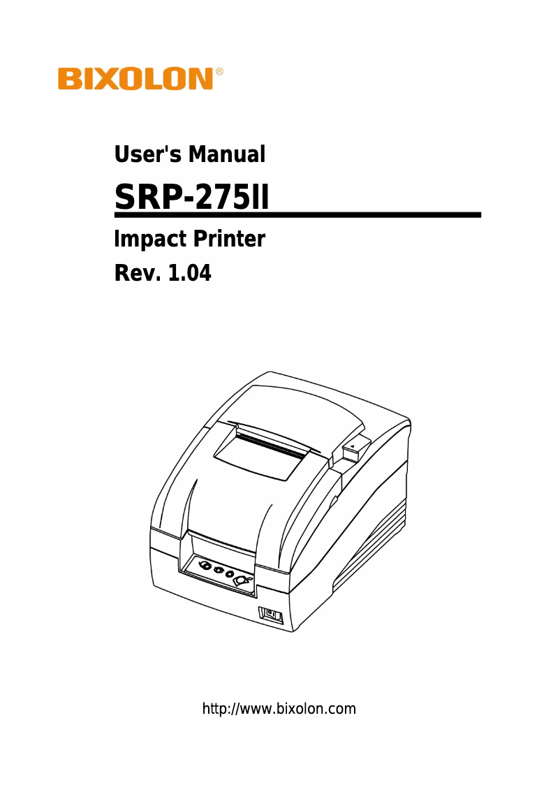Page 1 de la notice Manuel utilisateur Bixolon SRP-275IIAUG
