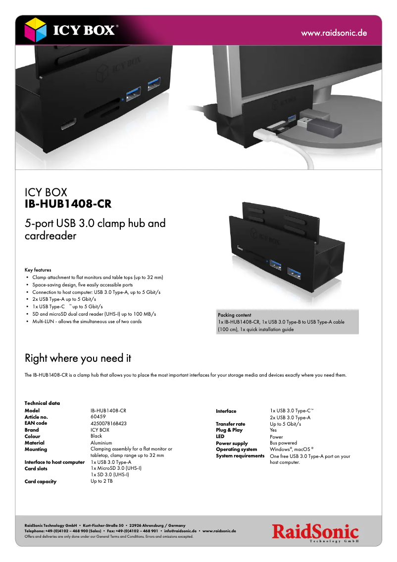 Imagen de la primera página del manual del dispositivo IB-HUB1408-CR