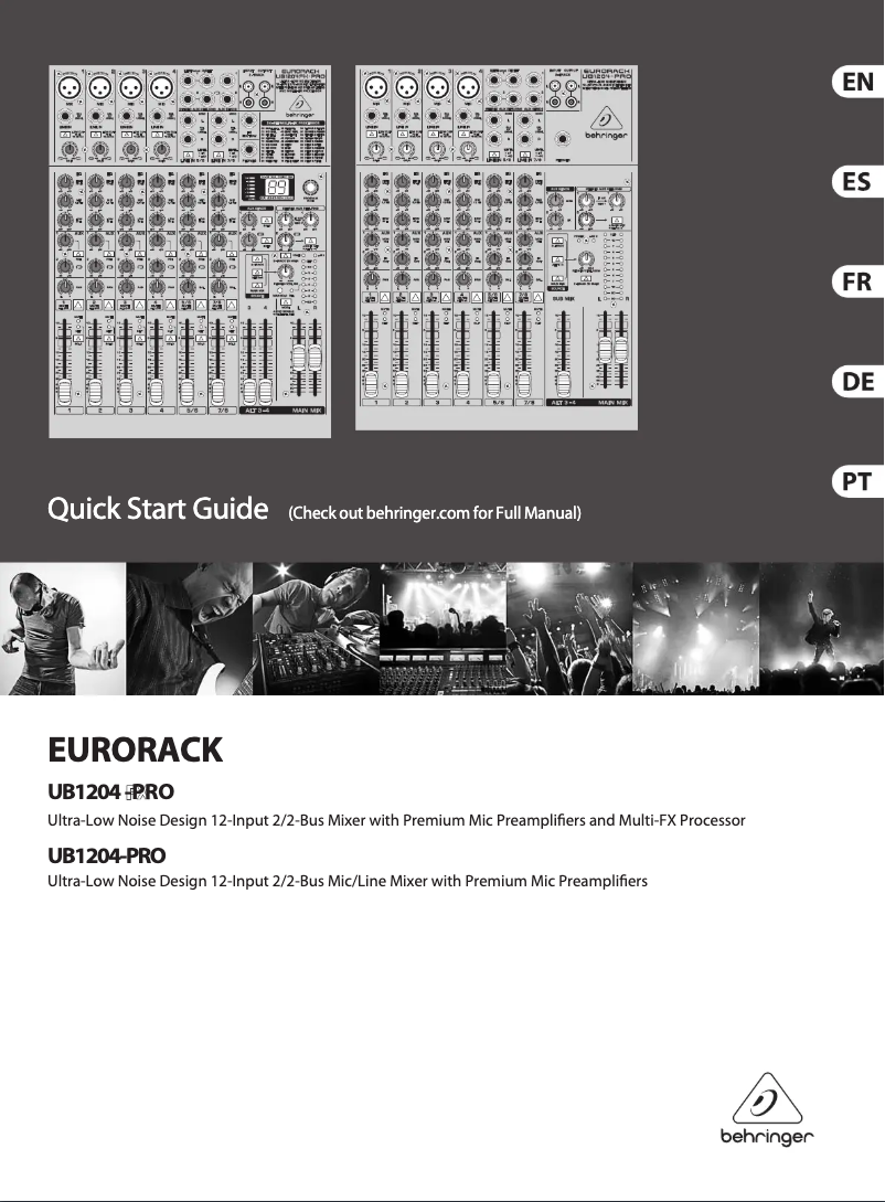 Page n°1 - Guide de démarrage rapide Behringer UB1204FX-PRO