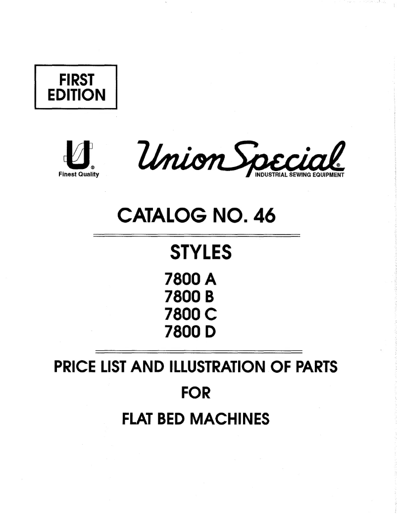 Page 1 de la notice Manuel utilisateur Union Special 7800B