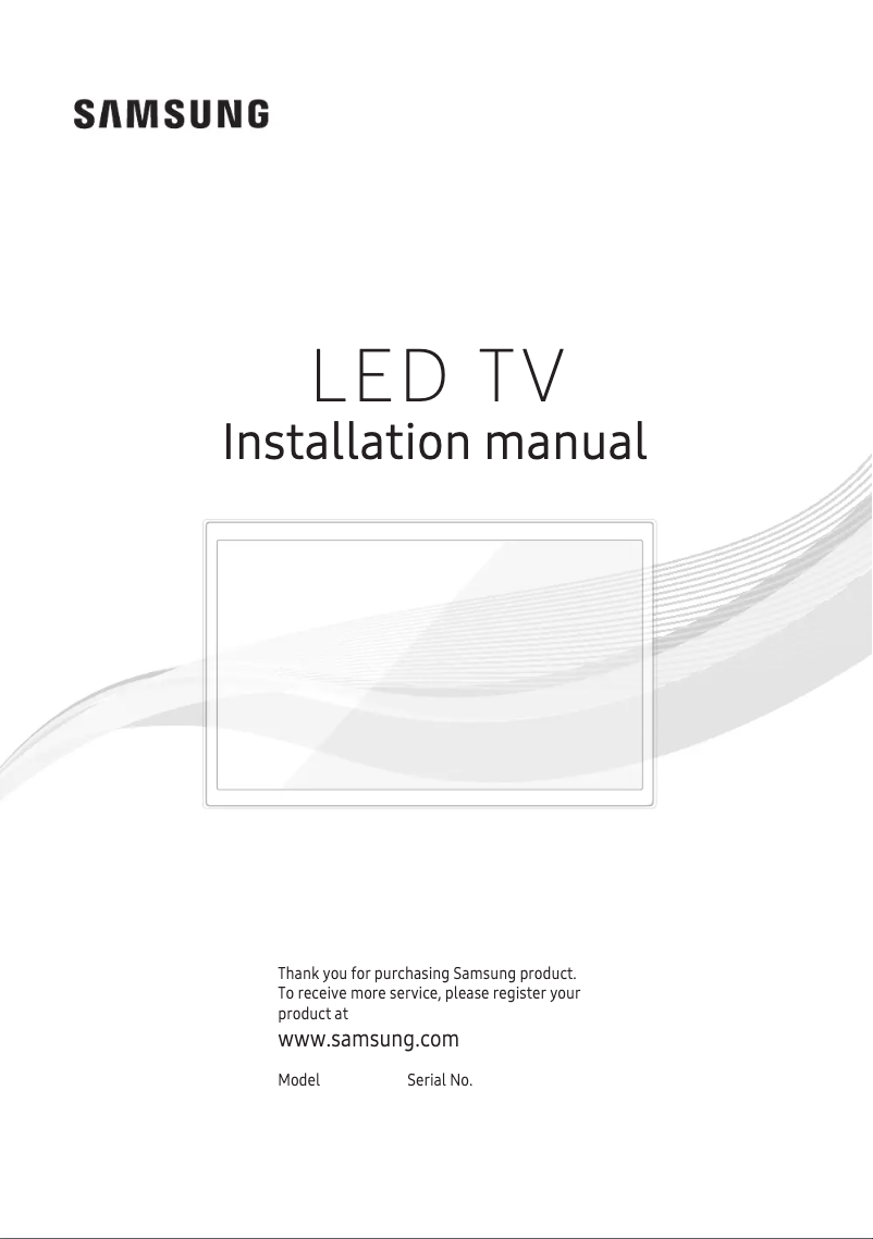 Page 1 de la notice Guide d'installation Samsung HG55AE890UK