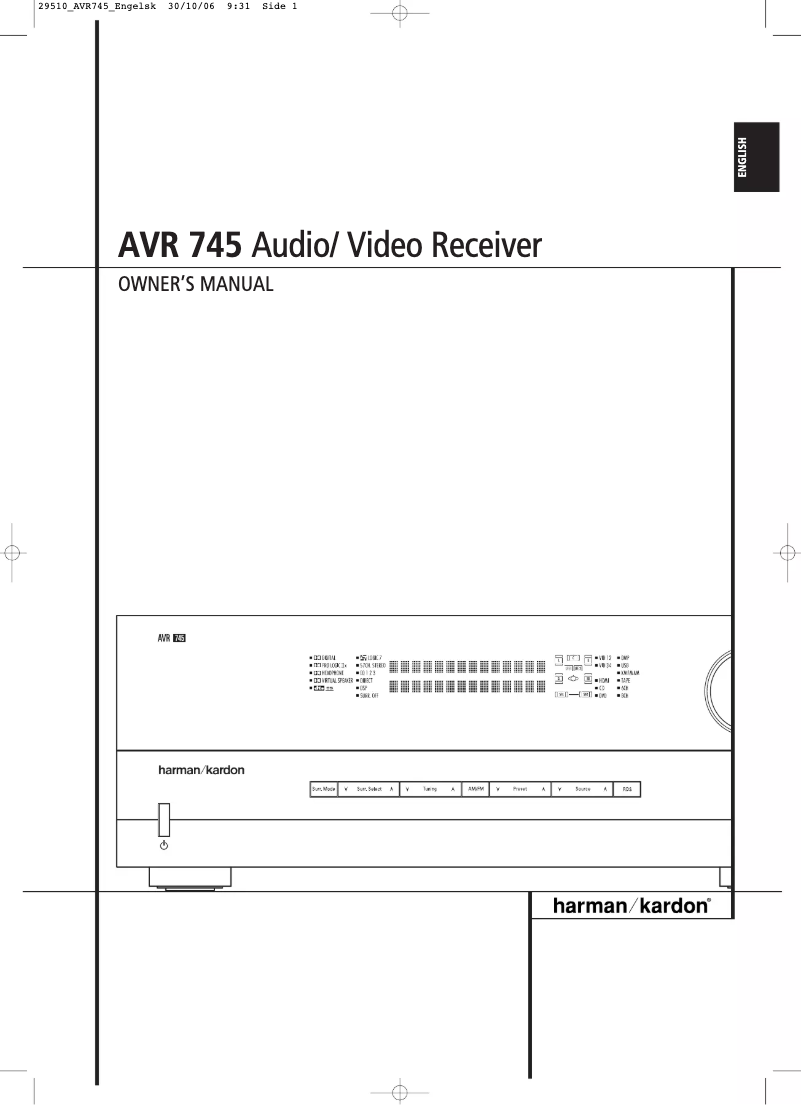 Image de la première page du manuel de l'appareil AVR 745