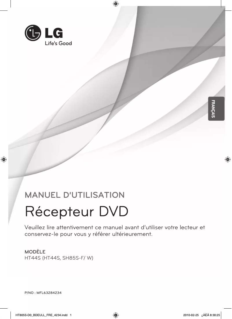 Image de la première page du manuel de l'appareil HT44S