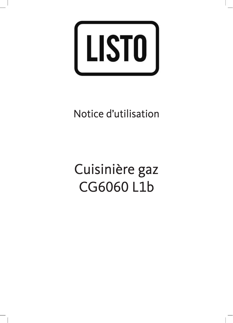 Page 1 de la notice Manuel utilisateur Listo CG6060 L1b