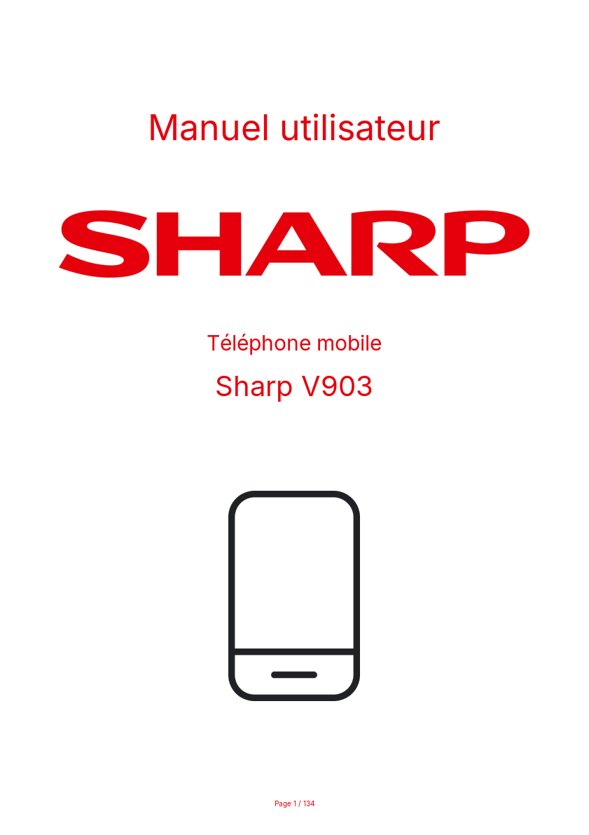 Page n°1 - Manuel utilisateur Sharp V903