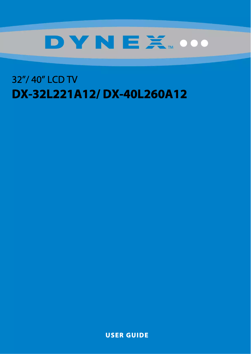 Page n°1 - Manuel utilisateur Dynex DX-40L260A12
