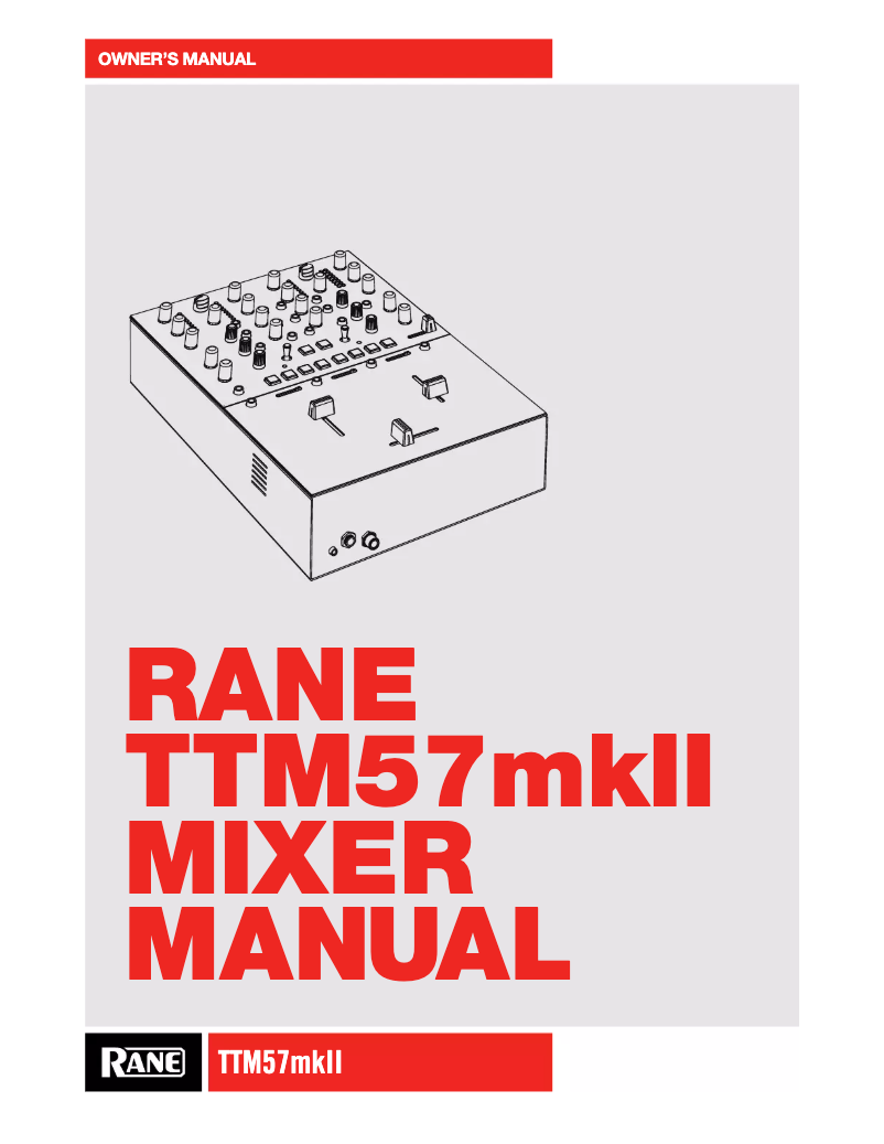 Page 1 de la notice Manuel utilisateur Rane TTM57mkII