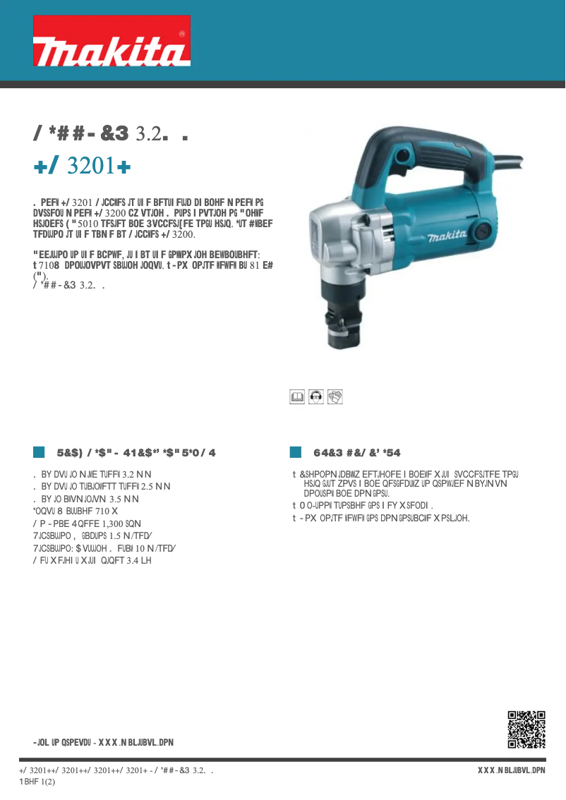Page n°1 - Fiche technique Makita JN3201J