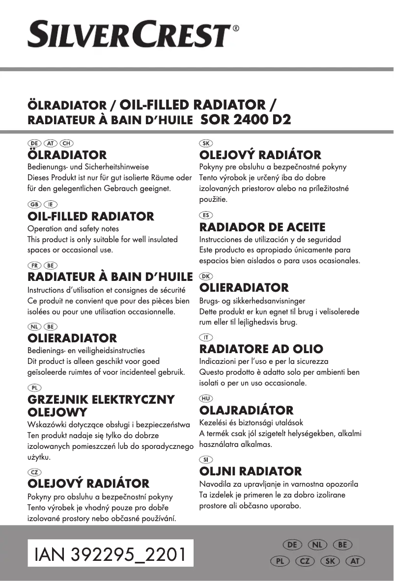 Image de la première page du manuel de l'appareil SOR 2600 B1
