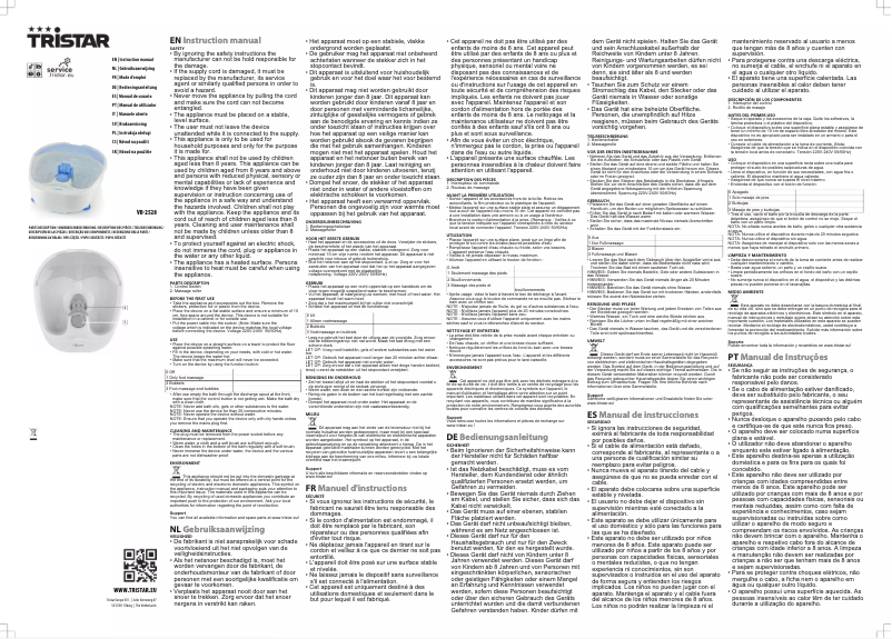 Page 1 de la notice Manuel utilisateur TriStar VB-2528