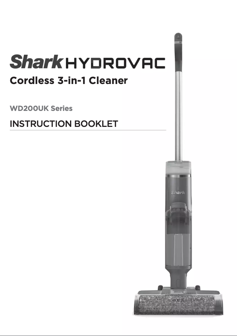 Page 1 de la notice Manuel utilisateur Shark HydroVac Exclusive WVQCUK