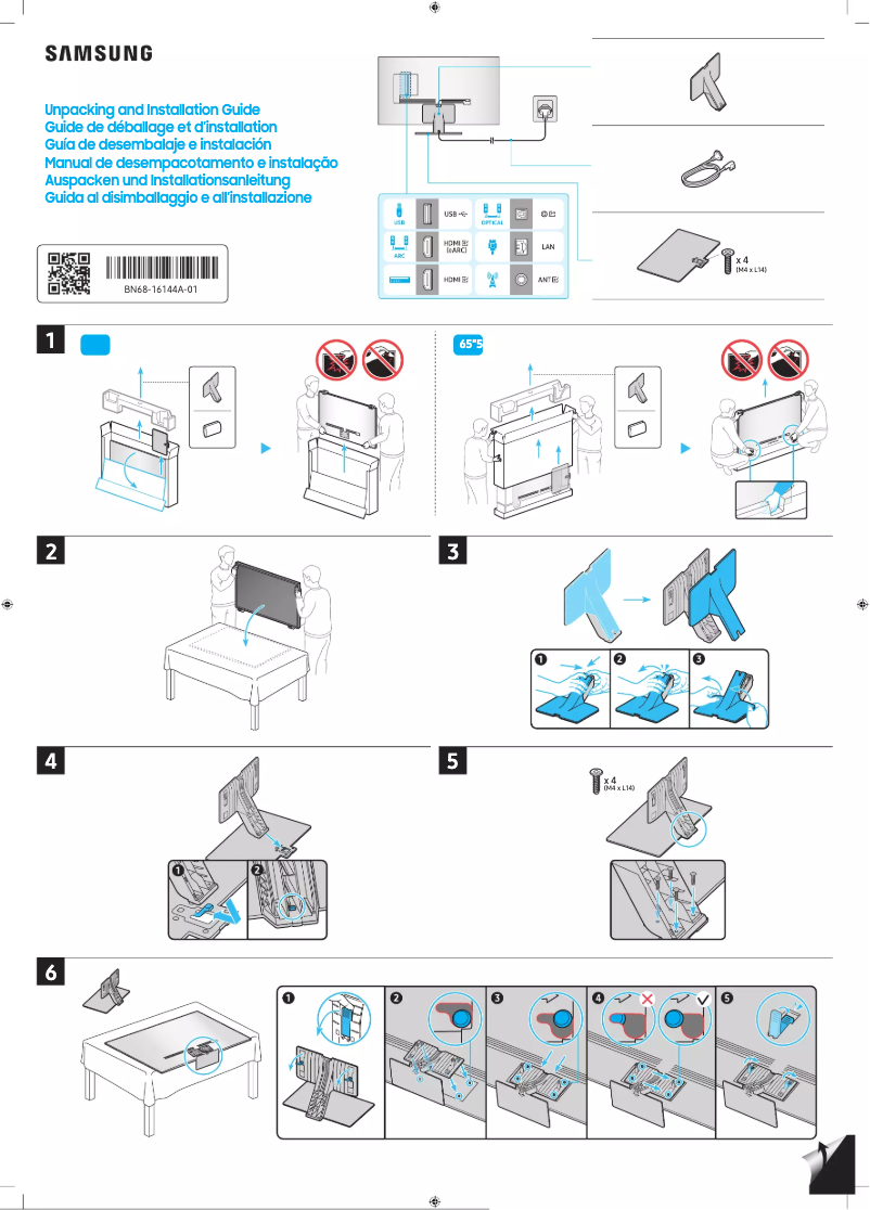Page 1 de la notice Manuel utilisateur Samsung QA65QN95CAK