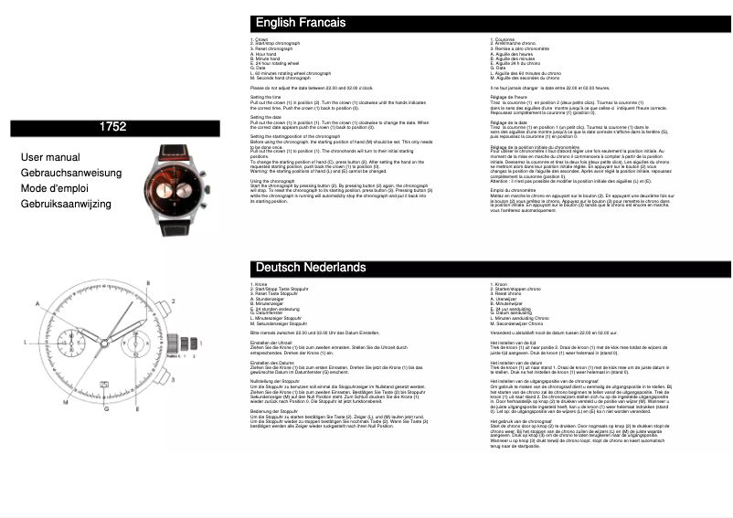 Image de la première page du manuel de l'appareil 1752