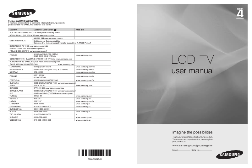 Page n°1 - Manuel utilisateur Samsung LE32A437T2D