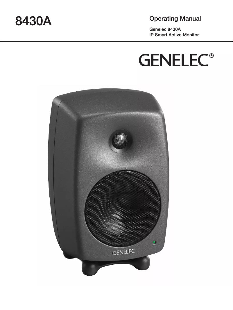 Page 1 de la notice Manuel utilisateur Genelec 8430A