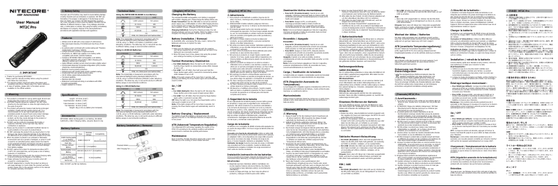 Page 1 de la notice Manuel utilisateur Nitecore MT2C Pro