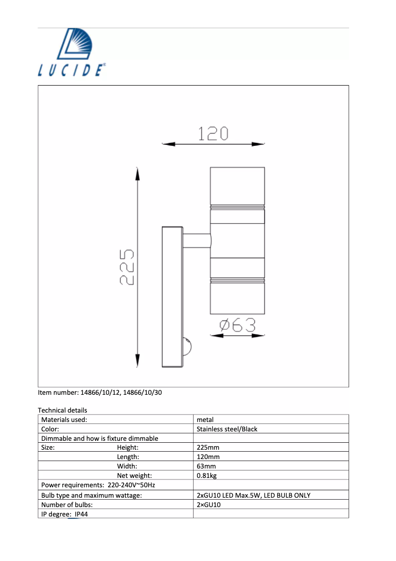 Page n°1 - Manuel utilisateur Eglo Arne-LED