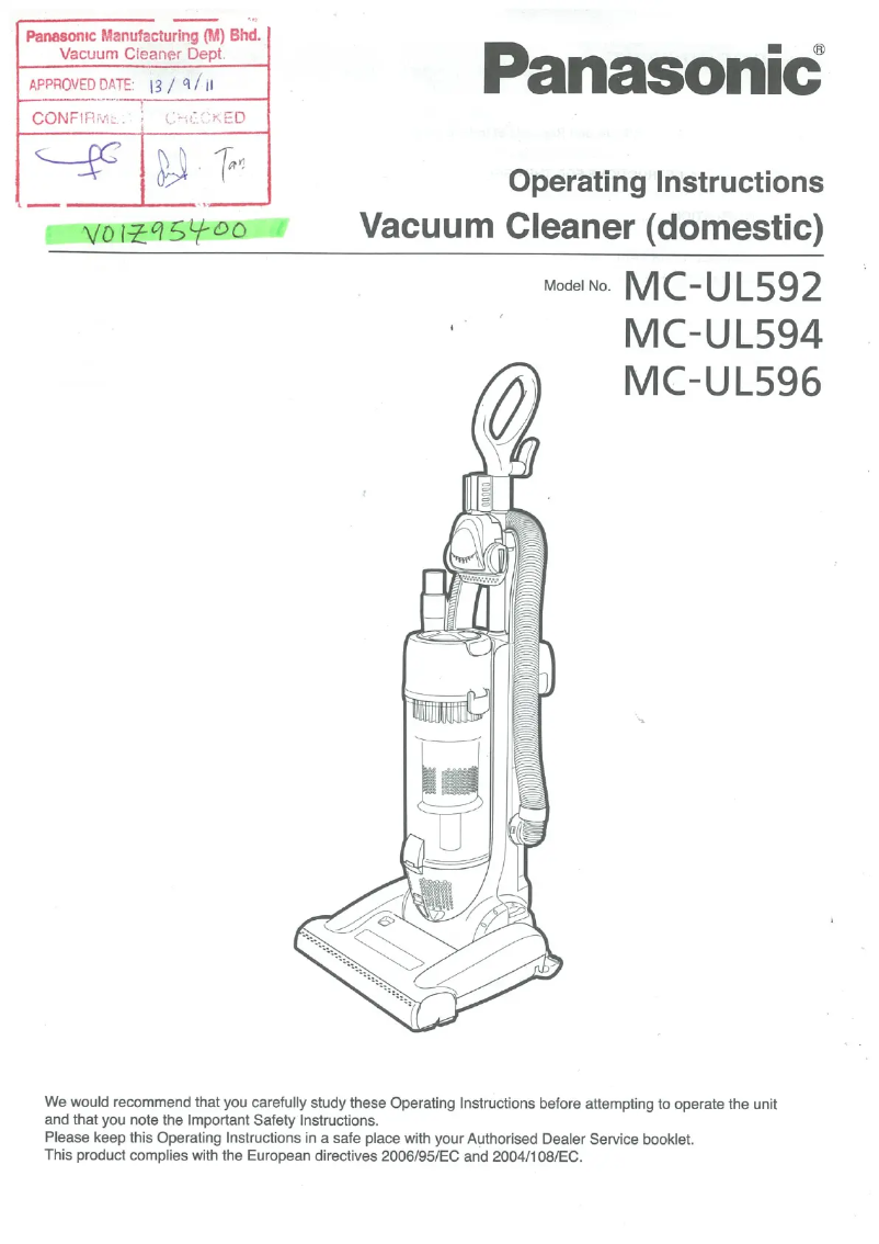 Imagen de la primera página del manual del dispositivo MC-UL596