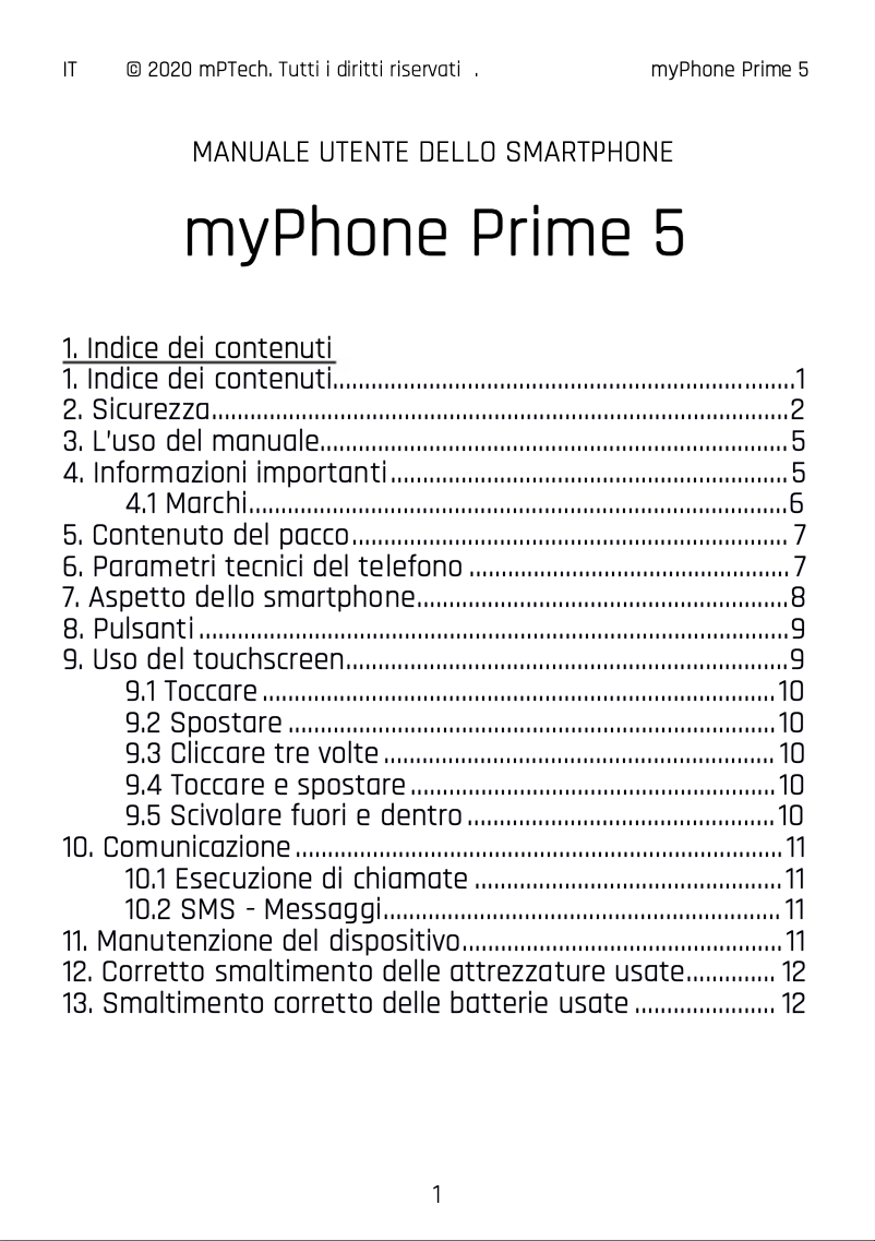 Página 1 del manual Manual de usuario myPhone Prime 5