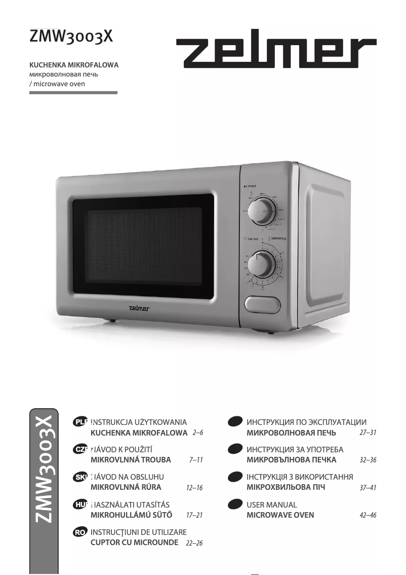 Página 1 del manual Manual de usuario Zelmer ZMW3003X