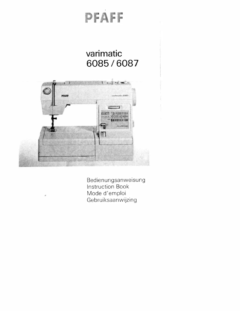 Page n°1 - Manuel utilisateur Pfaff varimatic 6087