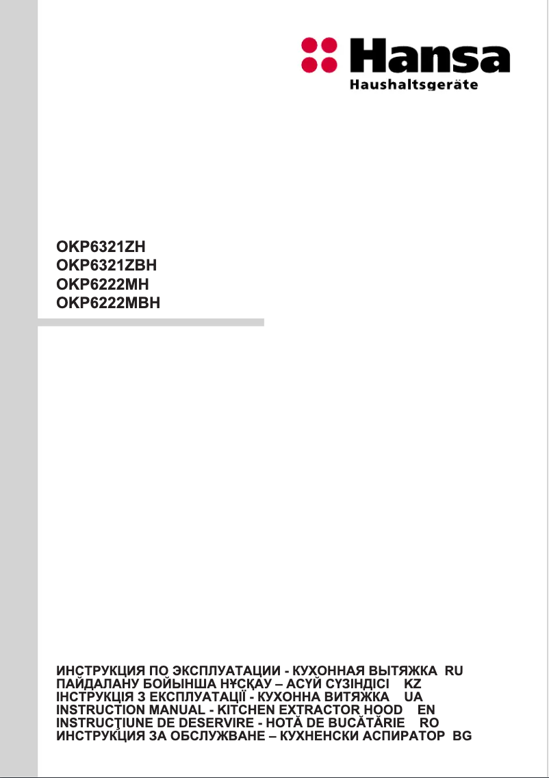 Page n°1 - Manuel utilisateur Hansa OKP631ZH