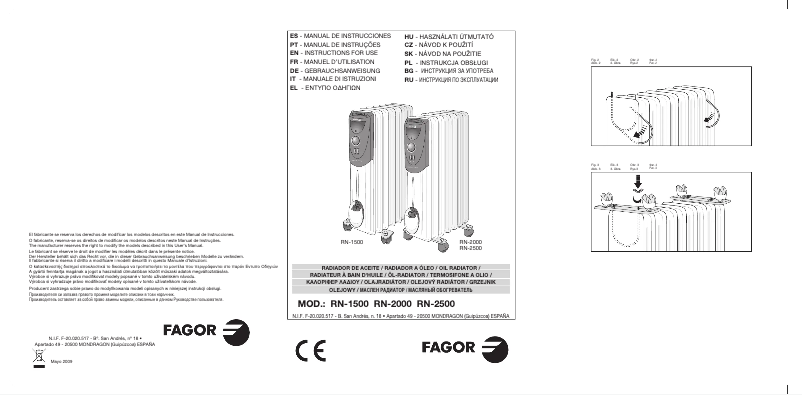 Page 1 de la notice Manuel utilisateur Fagor RN-2500