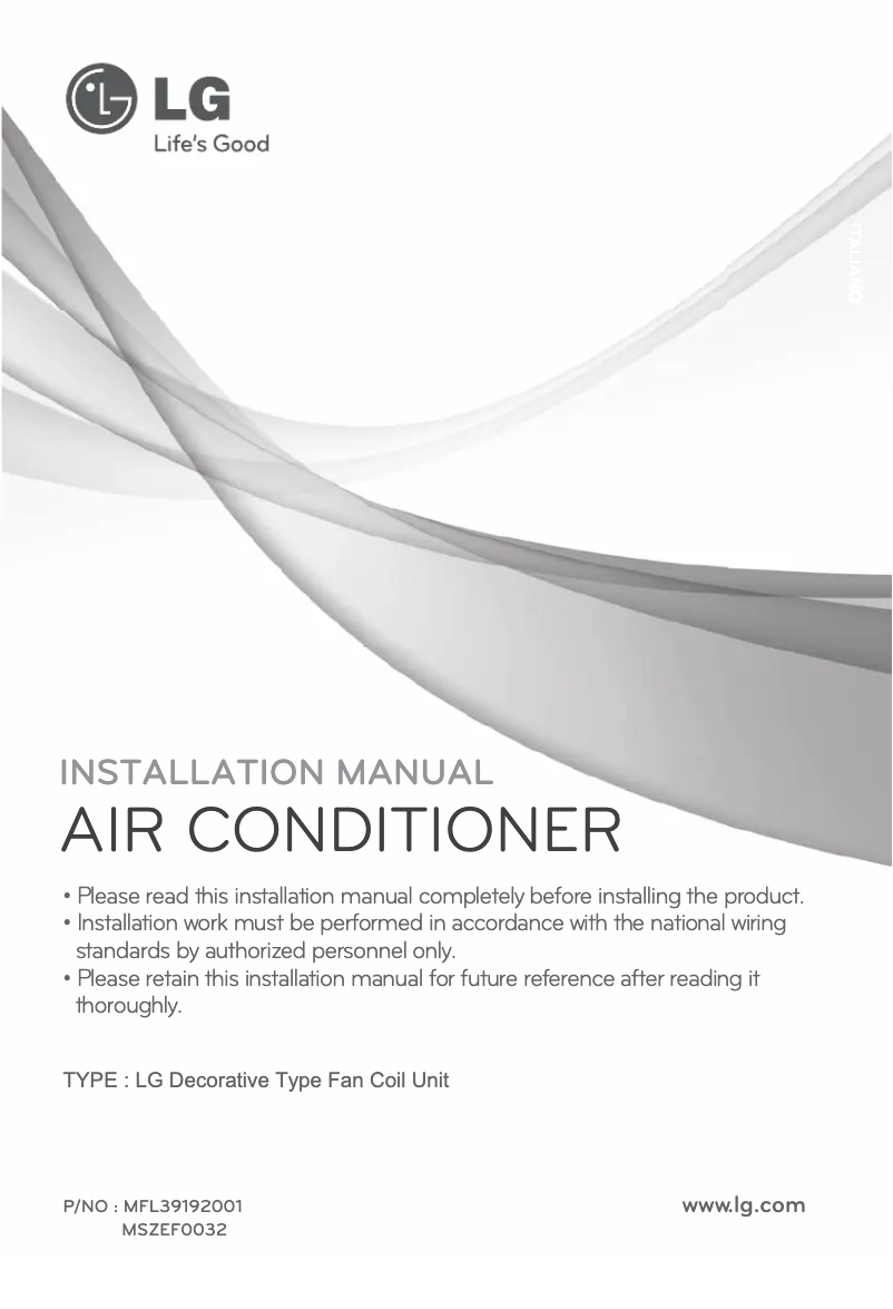 Page 1 de la notice Manuel utilisateur LG YVNB036AAB0