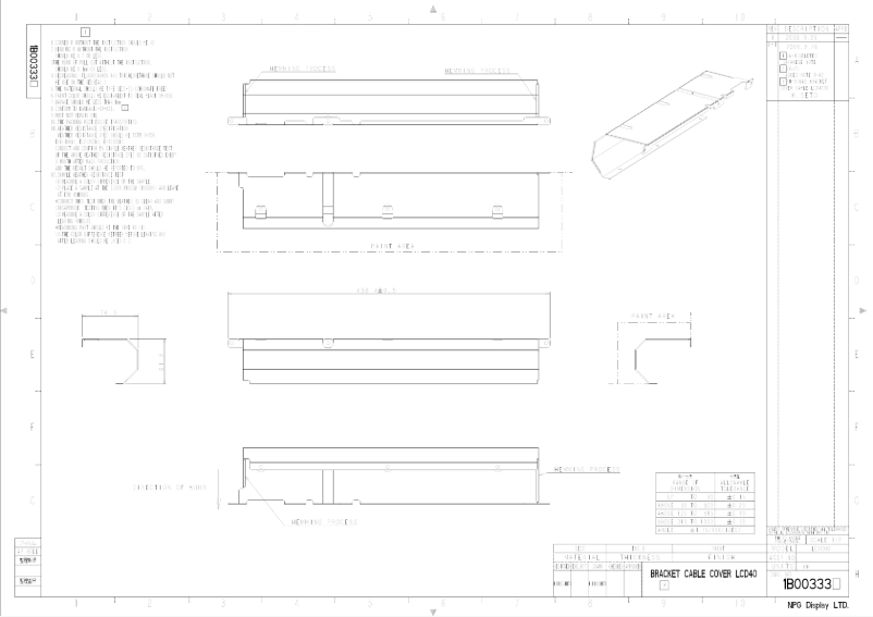 Page 1 de la notice Dessin technique NEC MultiSync P401