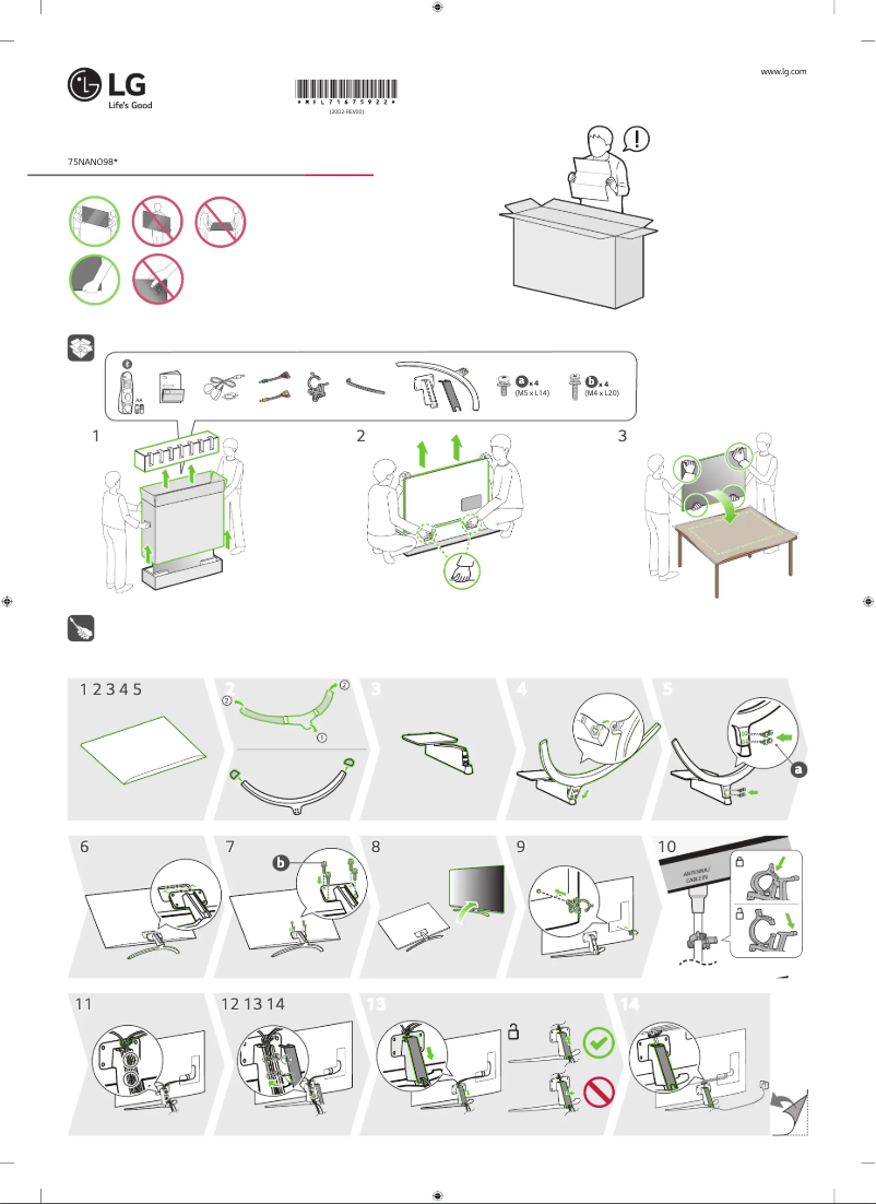 Page 1 de la notice Manuel utilisateur LG 75NANO98PNA