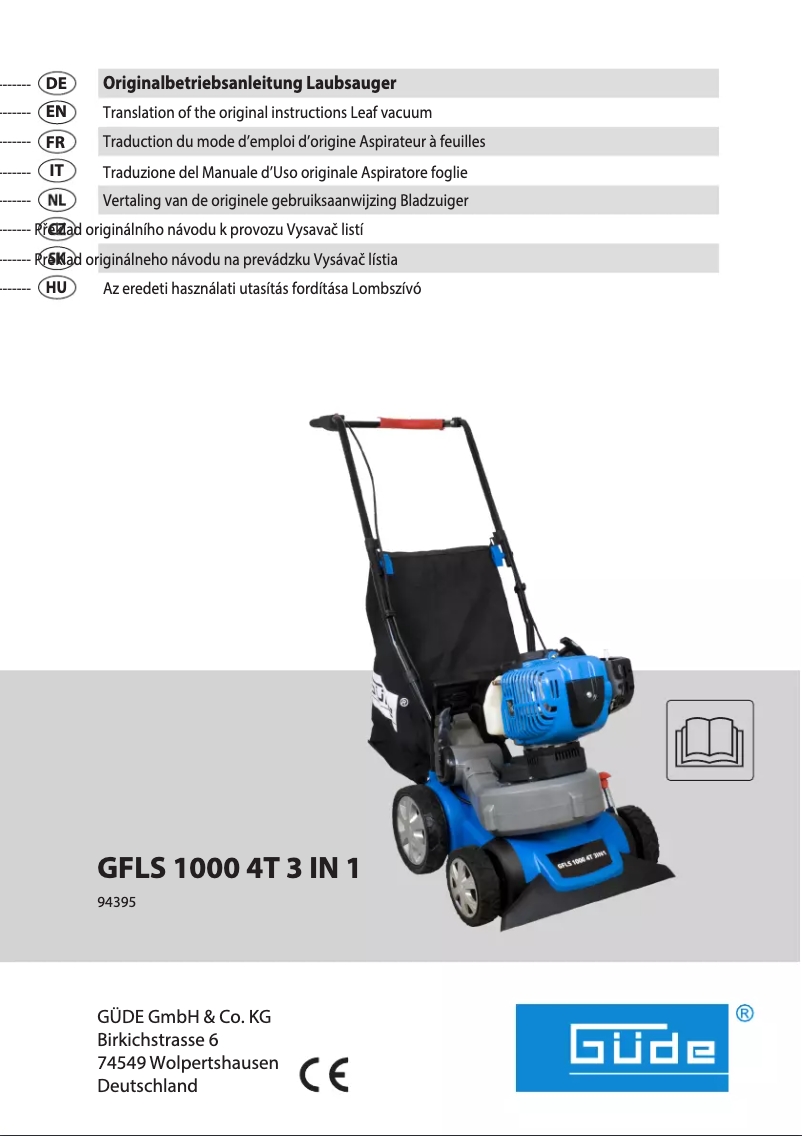 Page 1 de la notice Manuel utilisateur Güde GFLS 1000 4T 3in1