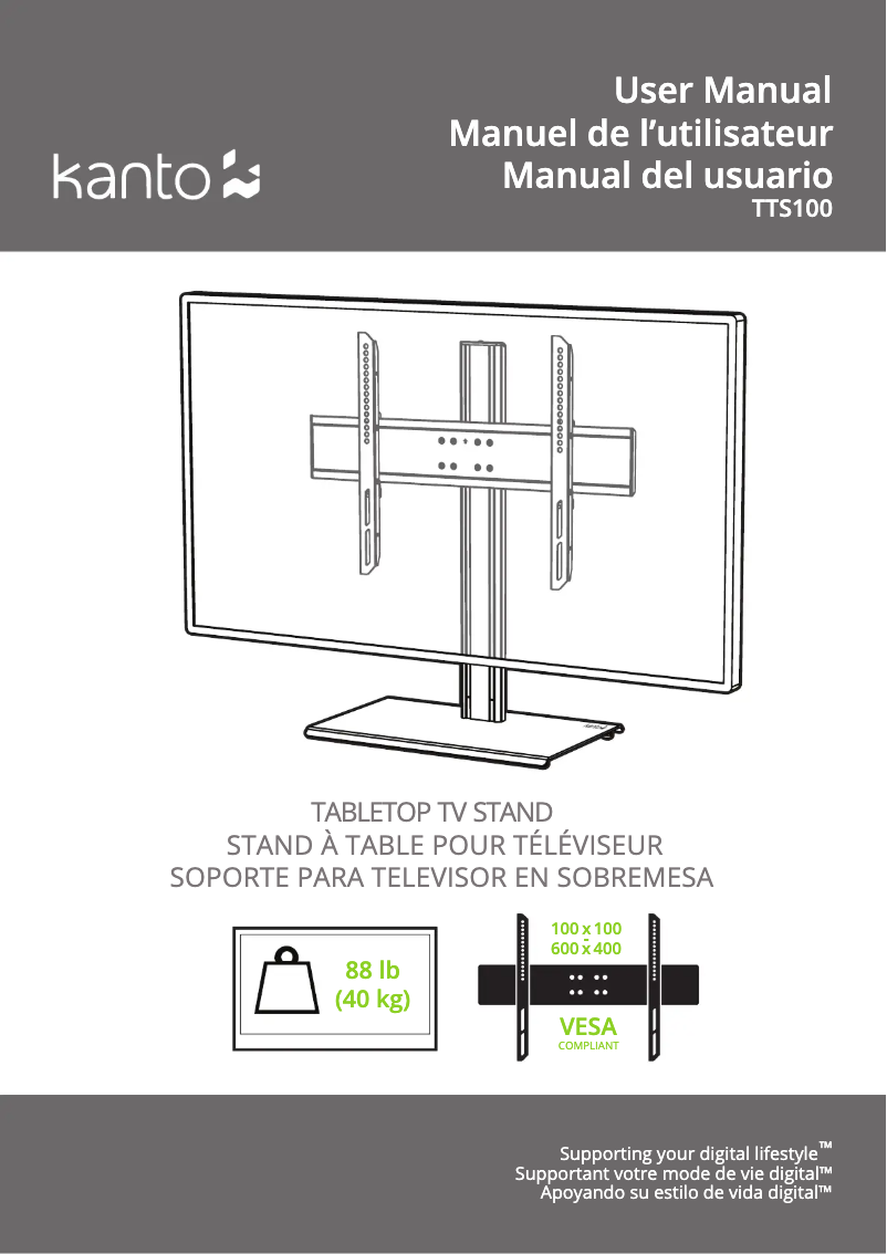 Página 1 del manual Manual de usuario Kanto TTS100