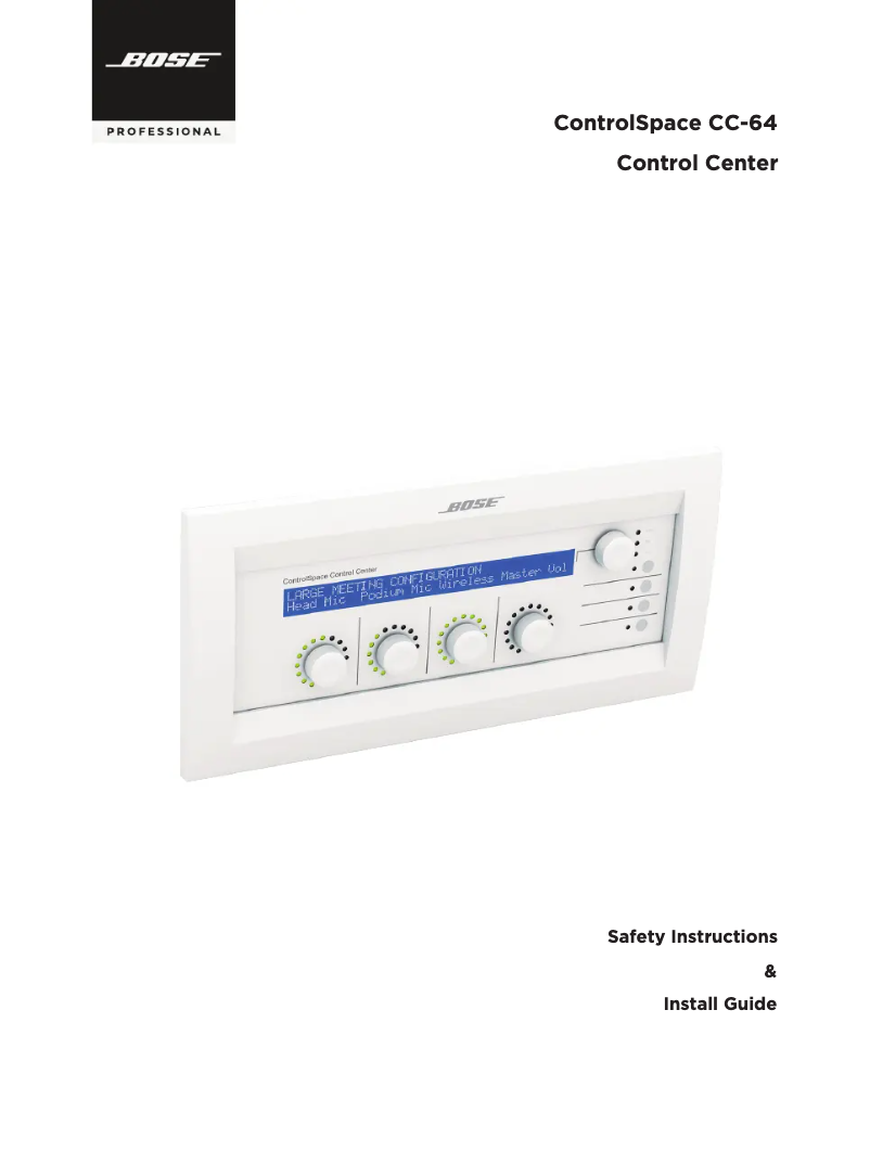 Image de la première page du manuel de l'appareil ControlCenter CC-64