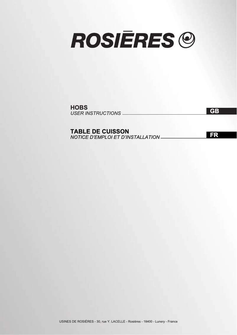 Page 1 de la notice Manuel utilisateur Rosieres RH 64 DBCP/1