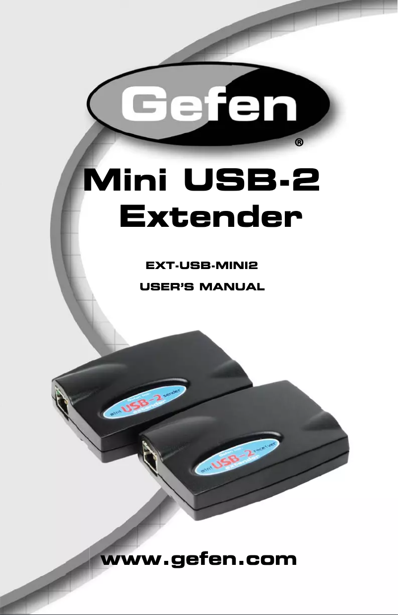 Page 1 de la notice Manuel utilisateur Gefen EXT-USB-MINI2